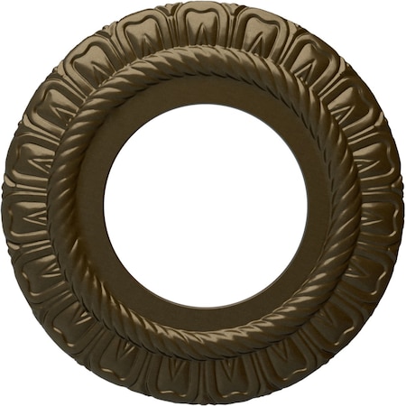 Ekena Millwork Claremont Ceiling Medallion (Fits Canopies up to 5 5/8"), Hnd-Painted Brass, 9"OD x 4 1/2"ID x 1/2"P CM09CLBRS